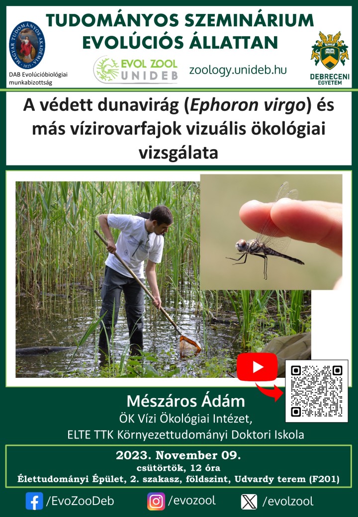A védett dunavirág (Ephoron virgo) és más vízirovarfajok vizuális ökológiai vizsgálata